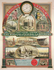 National Union, Gas worker and General Labourers, 1889 (colour litho) National Union, Gas worker and General Labourers, 1889 (colour litho)