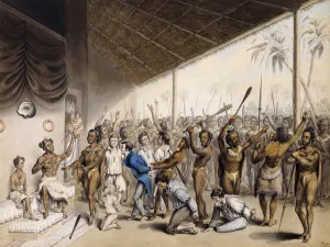 A Native Chief Ordering Europeans to be Put to Death, 1817 (w/c on paper) A Native Chief Ordering Europeans to be Put to Death, 1817 (w/c on paper)