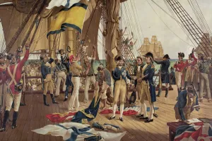 Nelson's Last Signal at Trafalgar (colour litho) Nelson's Last Signal at Trafalgar (colour litho)