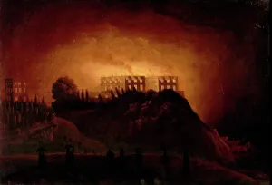 Nottingham Castle on Fire, 10 October 1831, mid-19th century (oil on canvas) Nottingham Castle on Fire, 10 October 1831, mid-19th century (oil on canvas)