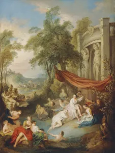 Nymphs Bathing at a Pool by a Loggia, (oil on canvas) Nymphs Bathing at a Pool by a Loggia, (oil on canvas)