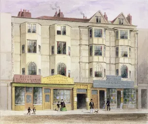 An old House called the Half Moon Tavern, on the West side of Aldersgate Street, 1852 An old House called the Half Moon Tavern, on the West side of Aldersgate Street, 1852