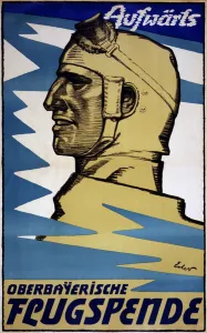 'Onwards: Upper Bavarian Aviation Fund', 1916 (colour litho) 'Onwards: Upper Bavarian Aviation Fund', 1916 (colour litho)