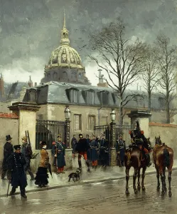 Outside Les Invalides, Paris, (oil on canvas) Outside Les Invalides, Paris, (oil on canvas)