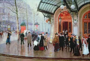Outside the Vaudeville Theatre, Paris (oil on canvas) Outside the Vaudeville Theatre, Paris (oil on canvas)