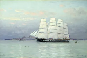 An Outward Bound Ship under Full Sail, 1882 (oil on canvas) An Outward Bound Ship under Full Sail, 1882 (oil on canvas)