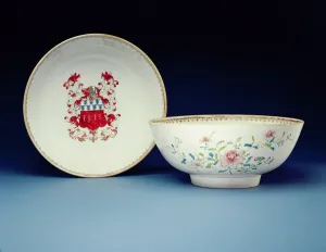 Pair of bowls decorated in famille rose enamels with the arms of Joynes Pair of bowls decorated in famille rose enamels with the arms of Joynes