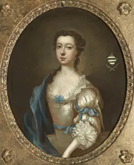 One of a pair of portraits of two sisters of the Moult family of Nottinghamshire One of a pair of portraits of two sisters of the Moult family of Nottinghamshire
