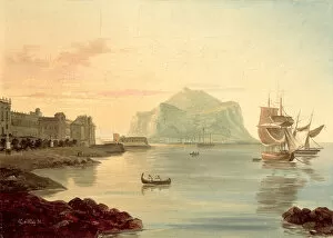 Images Dated 3rd July 2007: Palermo Harbour with Mount Pellegrino, 1831 (oil on canvas)