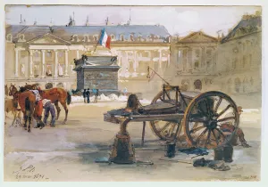 Paris Commune: The Fall of the Vendome Column, 29th May 1871 (w/c on paper) Paris Commune: The Fall of the Vendome Column, 29th May 1871 (w/c on paper)