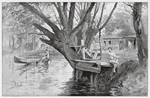 Lithograph Print of Parsons Pleasure by Lancelot Speed