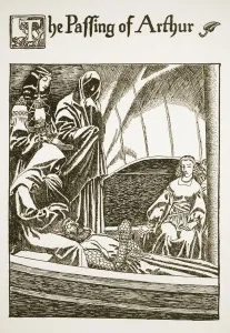 The Passing of Arthur, illustration from The Story of the Grail The Passing of Arthur, illustration from The Story of the Grail