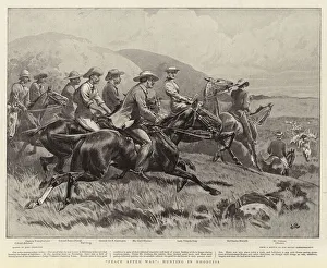 'Peace after War', hunting in Rhodesia (litho) 'Peace after War', hunting in Rhodesia (litho)
