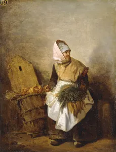 A Peasant Woman with Vegetables and Bread, (oil on canvas) A Peasant Woman with Vegetables and Bread, (oil on canvas)