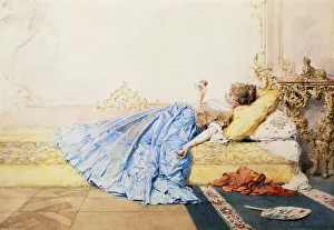 A Pensive Moment, (pencil qand watercolour on card) A Pensive Moment, (pencil qand watercolour on card)