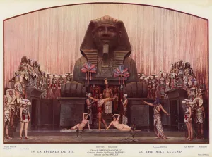 Performance of The Legend of the Nile at the Folies Bergere, Paris (colour photo) Performance of The Legend of the Nile at the Folies Bergere, Paris (colour photo)