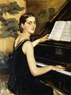 Images Dated 12th May 2012: The Pianist, (oil on canvas)