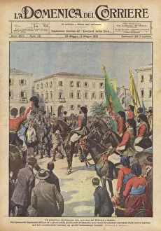 A picturesque reception at the Touring Caravan in Sassari (colour litho) A picturesque reception at the Touring Caravan in Sassari (colour litho)