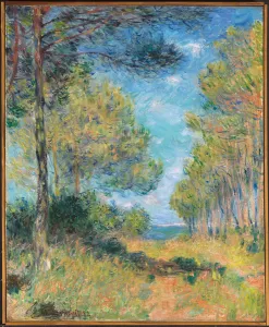 Pine Tree Path at Varengeville; Allee de sapins Varengeville, 1882 (oil on canvas) Pine Tree Path at Varengeville; Allee de sapins Varengeville, 1882 (oil on canvas)