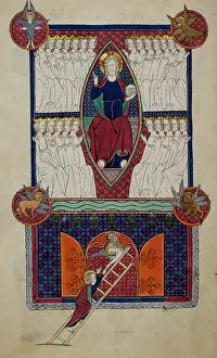 Apocalypse Artwork Prints: In a pointed oval, God enthroned; the four and twenty elders in two rows