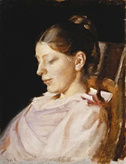 Portrait of Anna Ancher, the Artist's Wife, (oil on board) Portrait of Anna Ancher, the Artist's Wife, (oil on board)