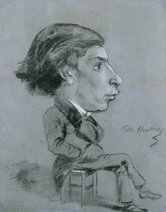 Portrait-charge, c. 1858 (black and white chalk) Portrait-charge, c. 1858 (black and white chalk)