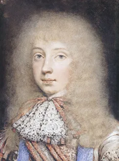 Portrait of Edward Stuart, Bust Length, with Flowing Hair and Lace Stock Portrait of Edward Stuart, Bust Length, with Flowing Hair and Lace Stock
