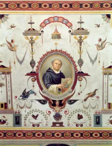 Portrait of Fra Bartolomeo (1472-1517), detail from the ceiling of the Sala del Sindaco Portrait of Fra Bartolomeo (1472-1517), detail from the ceiling of the Sala del Sindaco