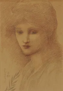 Portrait of Laura Lyttelton, nee Tennant, with her Eyes Downcast, 1885 (pencil Portrait of Laura Lyttelton, nee Tennant, with her Eyes Downcast, 1885 (pencil