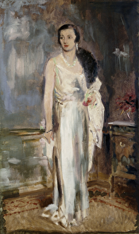 Portrait of Loelia, Duchess of Westminster, later Lady Lindsay, small full length Portrait of Loelia, Duchess of Westminster, later Lady Lindsay, small full length