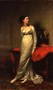 Portrait of Mrs White (nee Watford), full length in a White Silk Dress Portrait of Mrs White (nee Watford), full length in a White Silk Dress