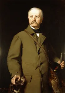 Portrait of Otto von Bismarck in Hunting Clothes with his Dog and a Dead Pheasant Portrait of Otto von Bismarck in Hunting Clothes with his Dog and a Dead Pheasant