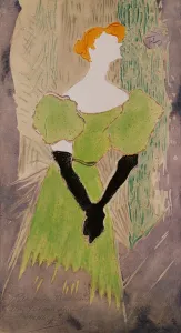 Portrait of Yvette Guilbert (painted ceramic plaque) Portrait of Yvette Guilbert (painted ceramic plaque)