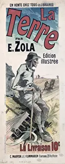 Poster advertising La Terre by Emile Zola, 1889 (colour litho) Poster advertising La Terre by Emile Zola, 1889 (colour litho)