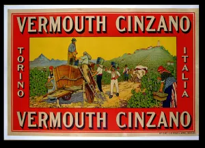 Poster advertising Vermouth Cinzano, Torino (colour litho) Poster advertising Vermouth Cinzano, Torino (colour litho)