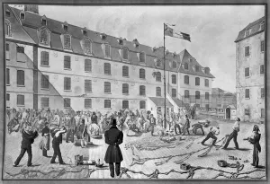 Preparing the shackling of the convicts at Bicetre (wash on paper) (b/w photo) Preparing the shackling of the convicts at Bicetre (wash on paper) (b/w photo)