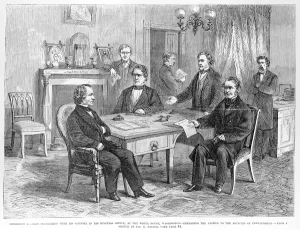 President Johnson (1808-75) consulting with his Counsel President Johnson (1808-75) consulting with his Counsel