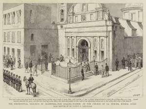 The Presidential Election in Argentina, the Polling-Station at the Church of La Merced, Buenos Ayres (engraving) The Presidential Election in Argentina, the Polling-Station at the Church of La Merced, Buenos Ayres (engraving)