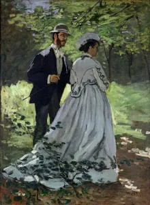 The Promenaders, or Claude Monet Bazille and Camille, 1865 (oil on canvas) The Promenaders, or Claude Monet Bazille and Camille, 1865 (oil on canvas)