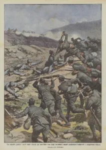 A punished trap, out of the trenches for a false surrender of the Austrians, our Aunienfano... (colour litho) A punished trap, out of the trenches for a false surrender of the Austrians, our Aunienfano... (colour litho)