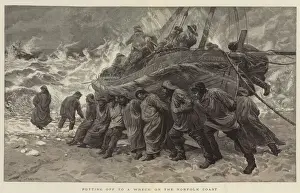 Putting off to Wreck on the Norfolk Coast (engraving) Putting off to Wreck on the Norfolk Coast (engraving)