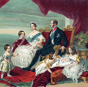 Albert Prince Consort 1819 1861 Collection: Queen Victoria of England and her family, 19th century (print)