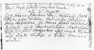 Register of Bach's wedding to Anna Magdalena Wickeln in the Rectory of the Jacobskirche Register of Bach's wedding to Anna Magdalena Wickeln in the Rectory of the Jacobskirche