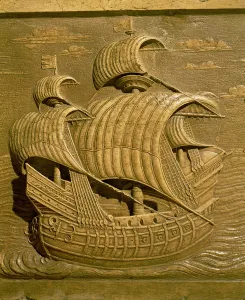 Relief depicting a Venetian galleon from the Tomb of Alessandro Contarini (d Relief depicting a Venetian galleon from the Tomb of Alessandro Contarini (d