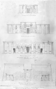 Restoration of the Temple of Ramases II at Thebes, drawn and measured by F Restoration of the Temple of Ramases II at Thebes, drawn and measured by F