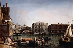 The Rialto Bridge, Venice with the Fondaco dei Tedeschi in the Foreground The Rialto Bridge, Venice with the Fondaco dei Tedeschi in the Foreground