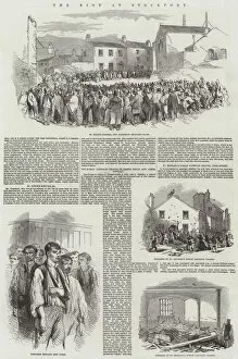 Lancashire Collection: The Riot at Stockport (engraving)