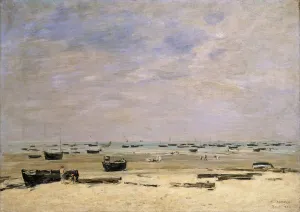 River Barges at Low Tide; Berck le Rivage a Maree Basse, 1882 (oil on canvas) River Barges at Low Tide; Berck le Rivage a Maree Basse, 1882 (oil on canvas)