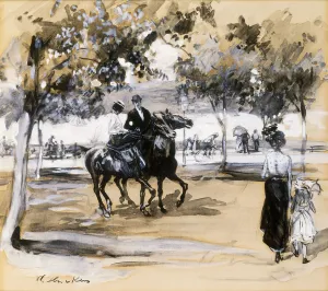 Riverside Drive, (pen and black ink, brush and ink wash and Chinese white on board) Riverside Drive, (pen and black ink, brush and ink wash and Chinese white on board)