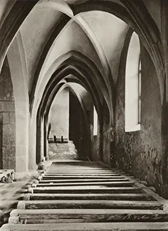 Romania: Harman, Lateral nave of the church (b/w photo) Romania: Harman, Lateral nave of the church (b/w photo)
